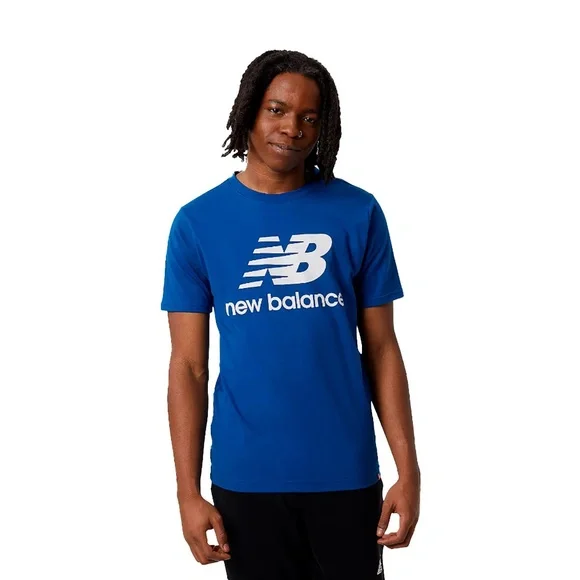 New Balance Men's NB Essentials Stacked Logo Short Sleeve - New With Tags - Picture 2 of 10